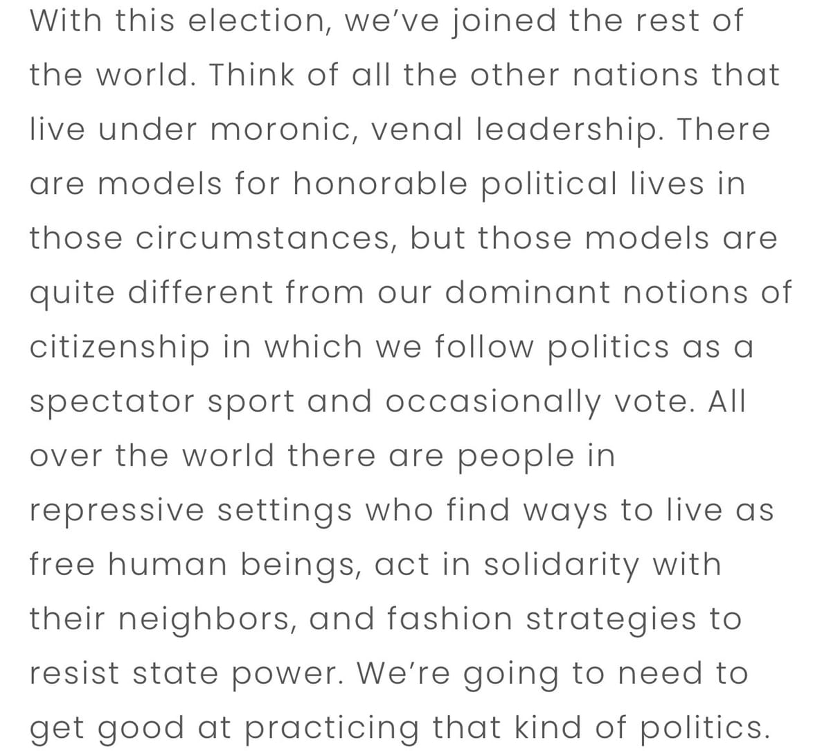 My Post-Election Thought Process